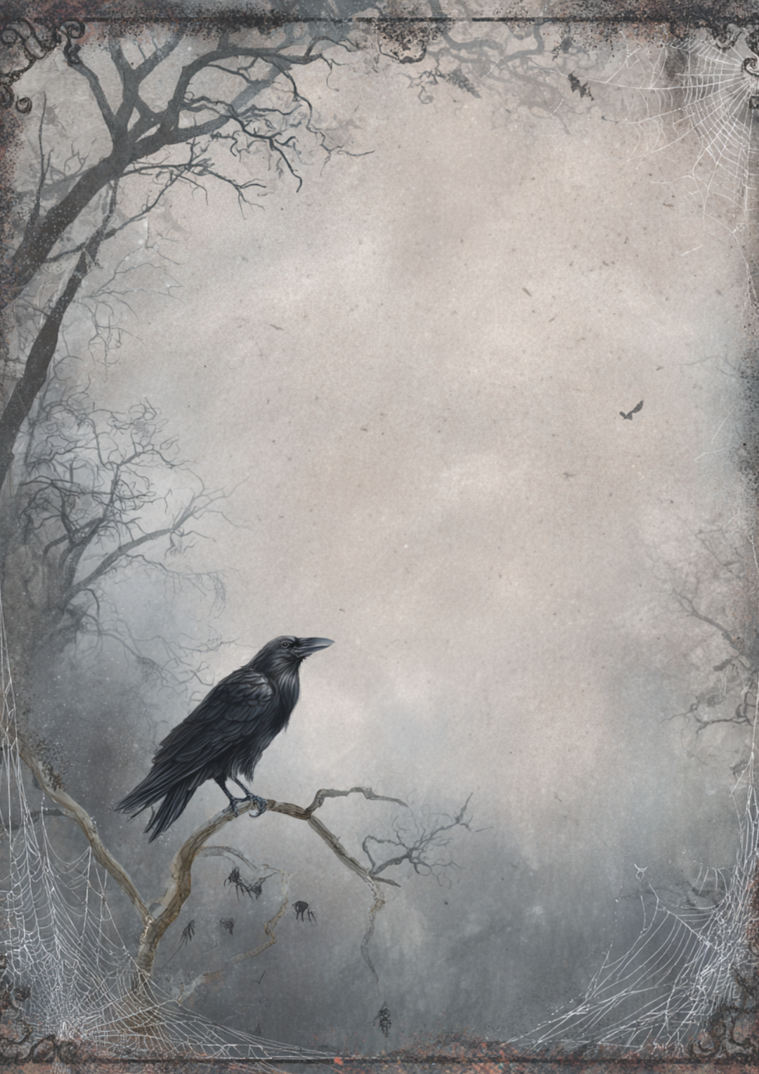 Raven Ripped Paper Effect Rice Paper For Decoupage Raven Background For Journaling Full Cat. No ...
