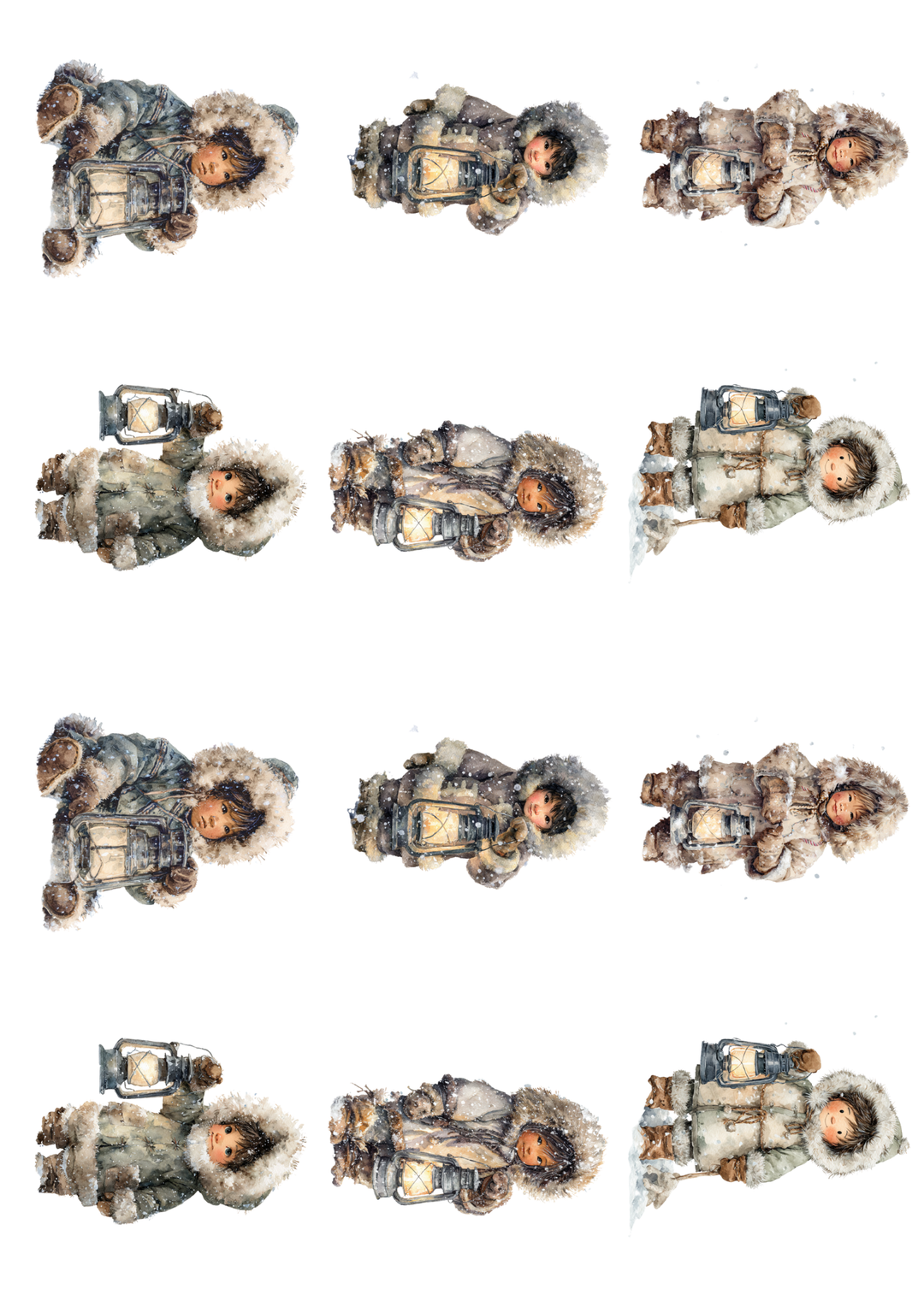 Rice Paper For Decoupage Inuit Collage Cat. No. 5190