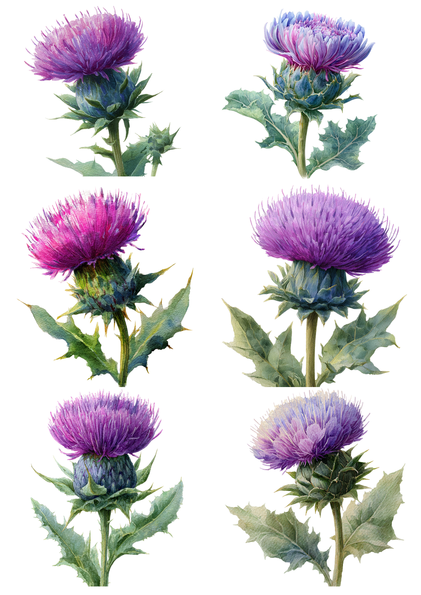 Rice Paper For Decoupage Wild Thistle Collage Cat. No. 5200