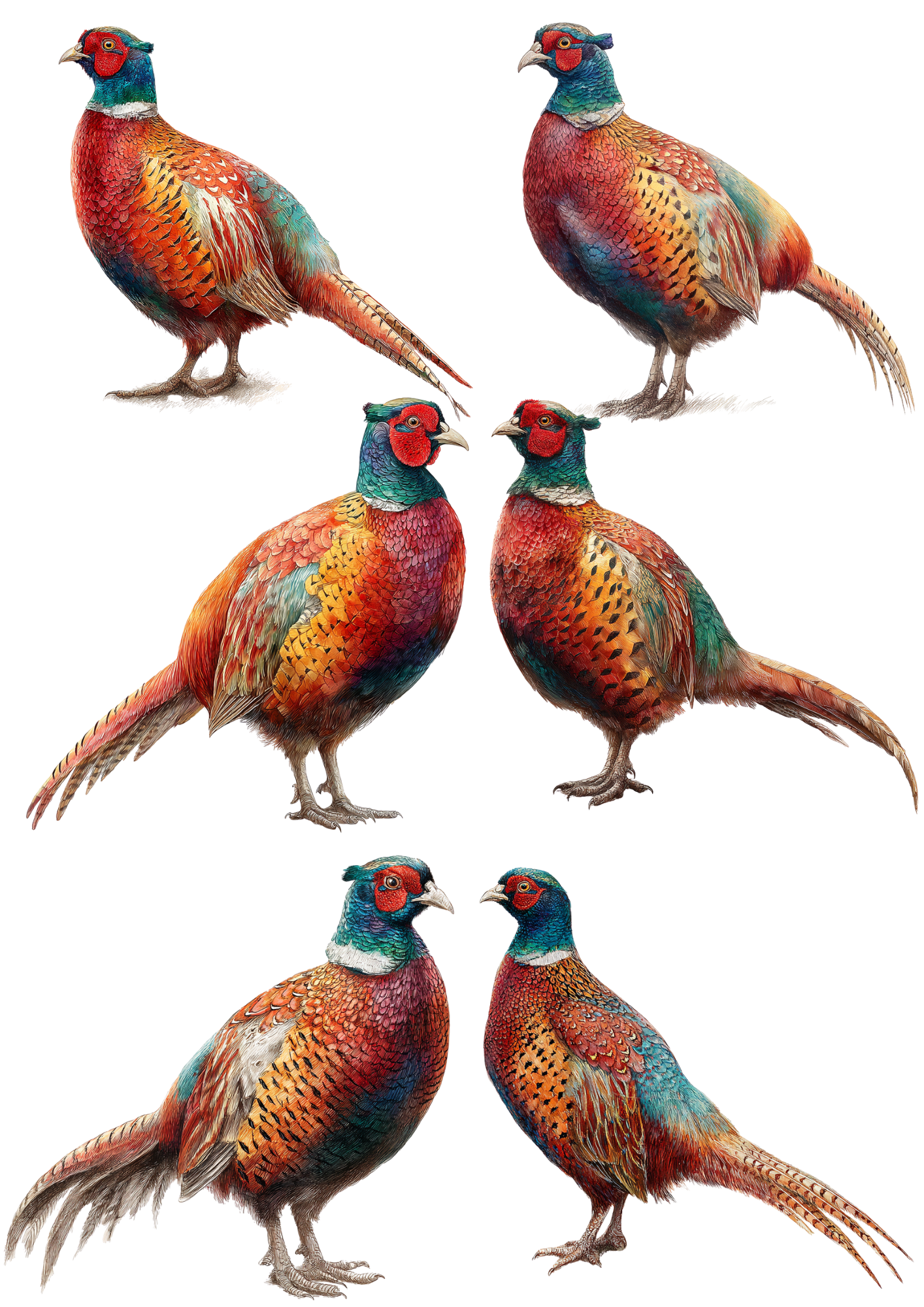 Rice Paper For Decoupage Pheasant Male Collage Cat. No. 5218