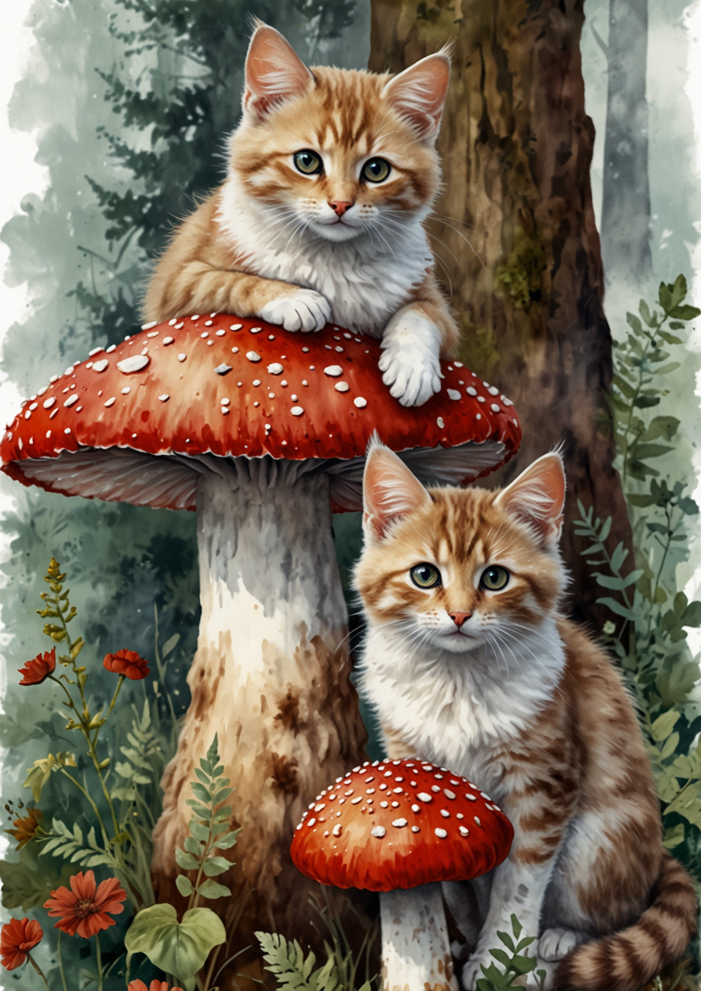 Rice Paper For Decoupage Cats And Toadstool Full Cat. No. 5226