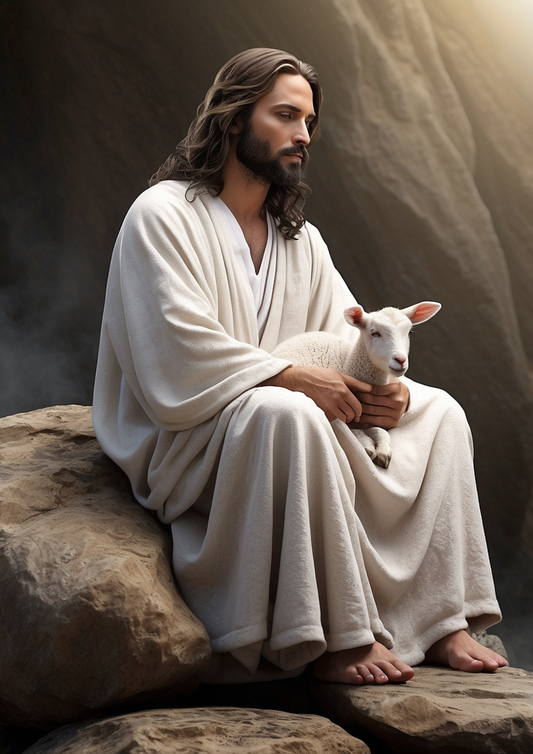 Rice Paper For Decoupage Jesus With Lamb Full Cat. No. 5262