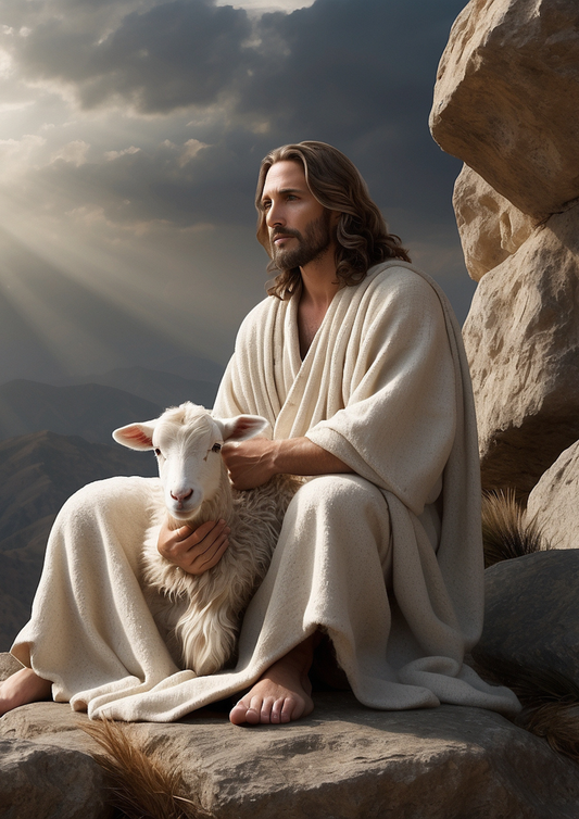 Rice Paper For Decoupage Jesus With Lamb Full Cat. No. 5264