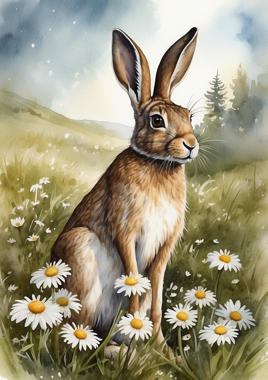 Rice Paper For Decoupage Spring Hare On A Meadow Full Cat. No. 5275