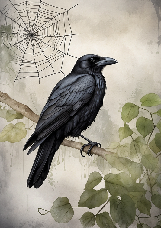 Rice Paper For Decoupage Raven Background For Journaling Full Cat. No. 5277