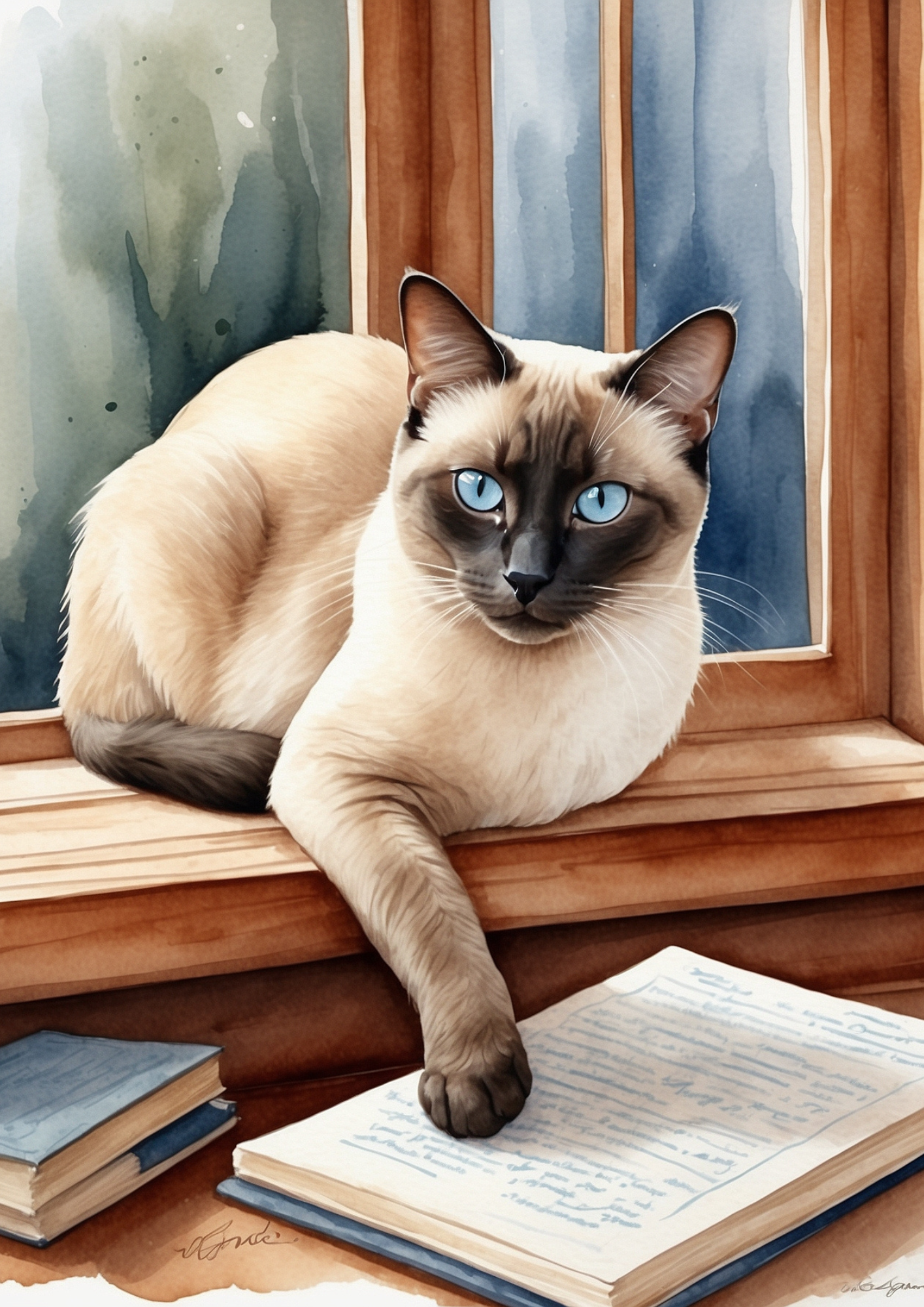 Rice Paper For Decoupage Cat On The Window Background For Journaling Full Cat. No. 5291