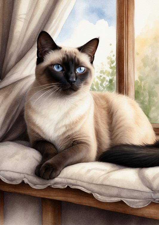 Rice Paper For Decoupage Cat On The Window Background For Journaling Full Cat. No. 5292