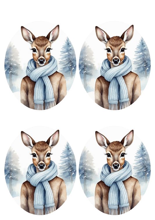 Rice Paper For Decoupage Kangaroo In Scarf Background For Journaling Full Cat. No. 5296