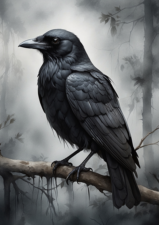 Rice Paper for Decoupage Raven Background for Journaling Full Cat. No. 5301