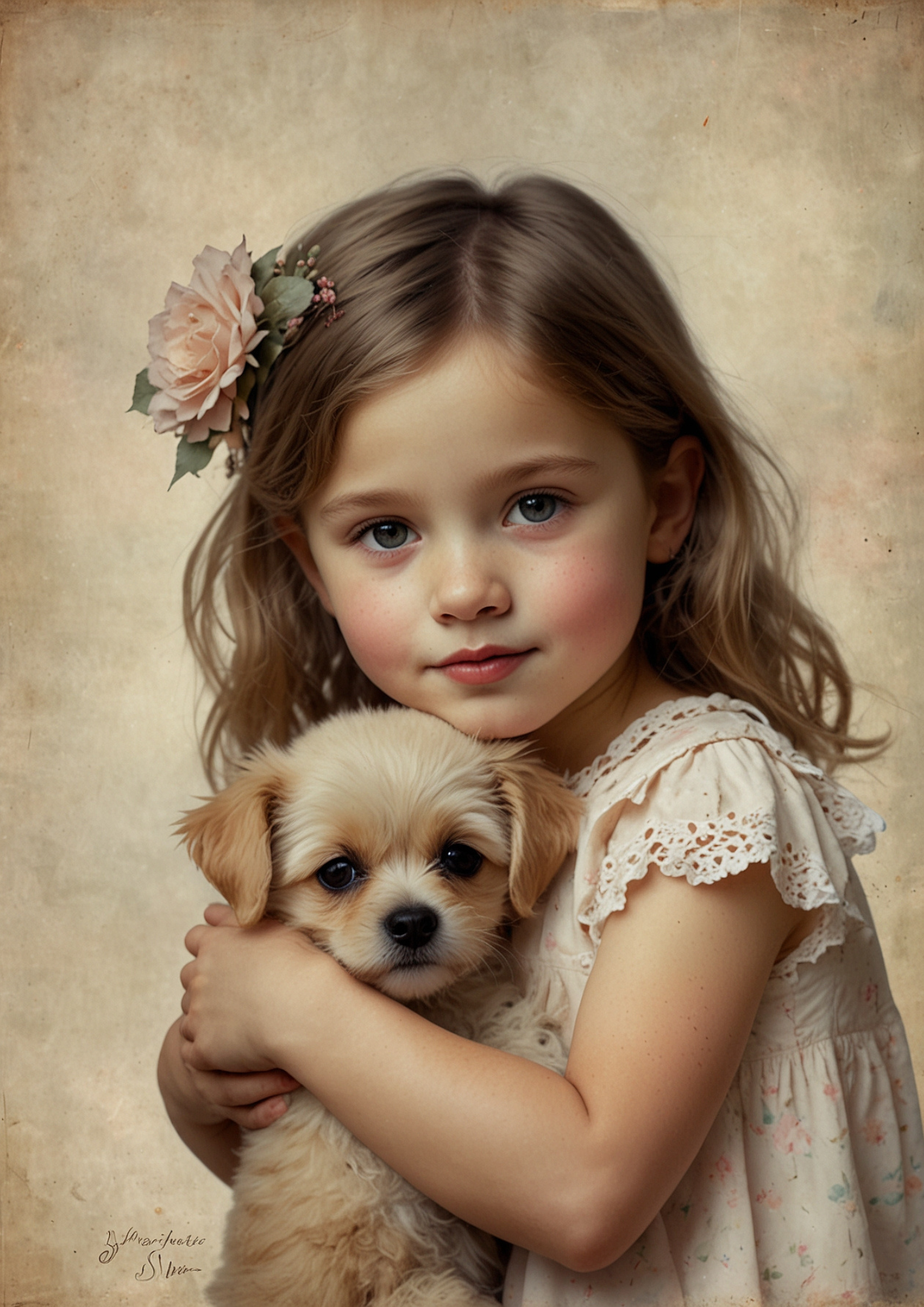 Rice Paper For Decoupage Girl With Dog Journaling Full Cat. No. 5316