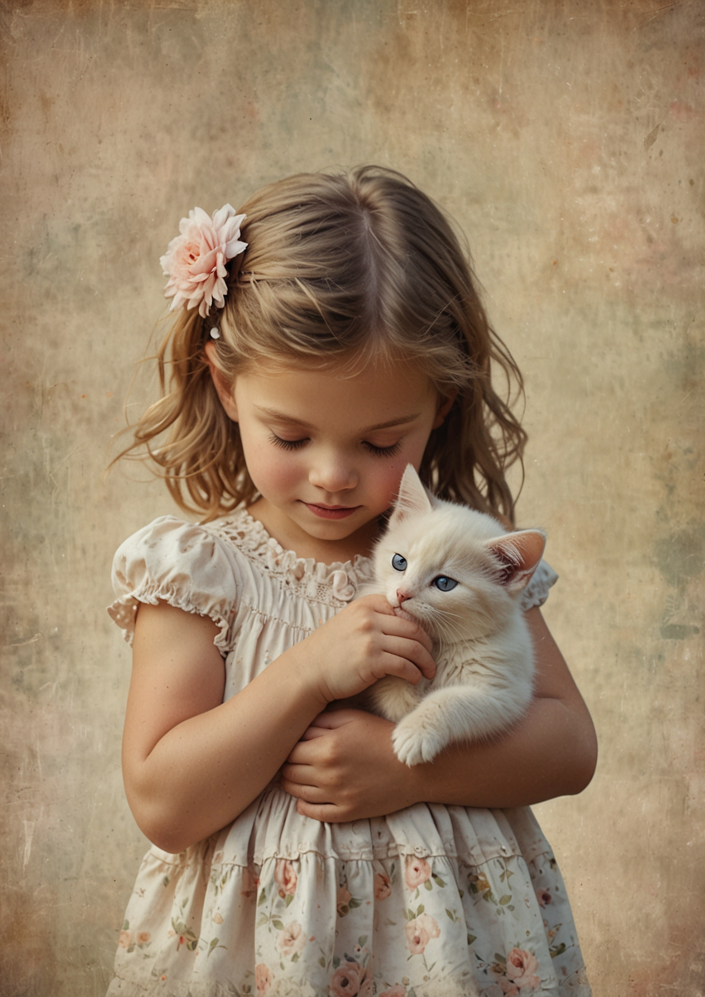 Rice Paper For Decoupage Girl With Dog Cat Journaling Full Cat. No. 5322