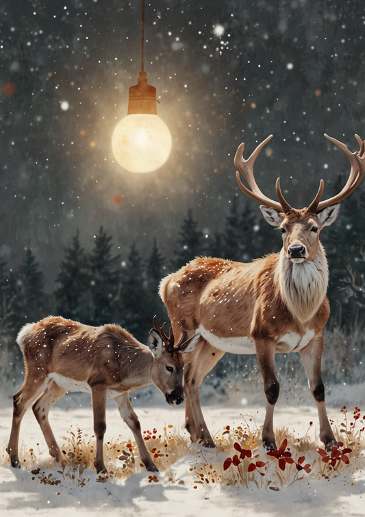 Rice Paper For Decoupage Reindeer Background For Journaling Full Cat. No. 5345