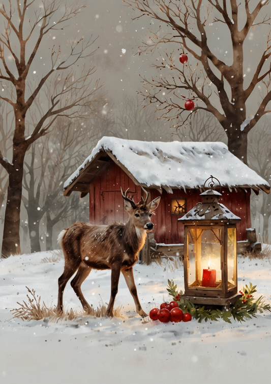 Rice Paper For Decoupage Reindeer Background For Journaling Full Cat. No. 5346