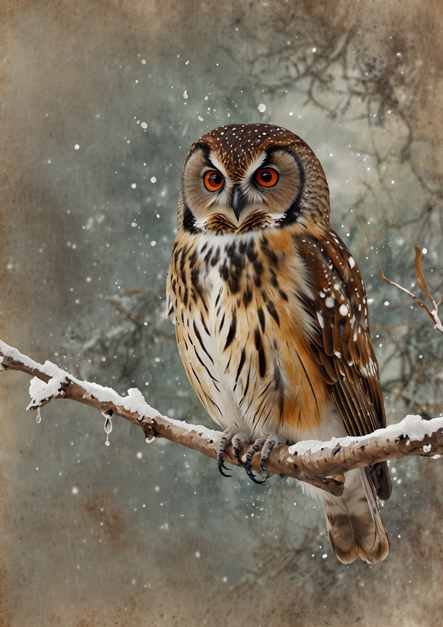 Rice Paper For Decoupage Eagle Owl Background For Journaling Full Cat. No. 5351