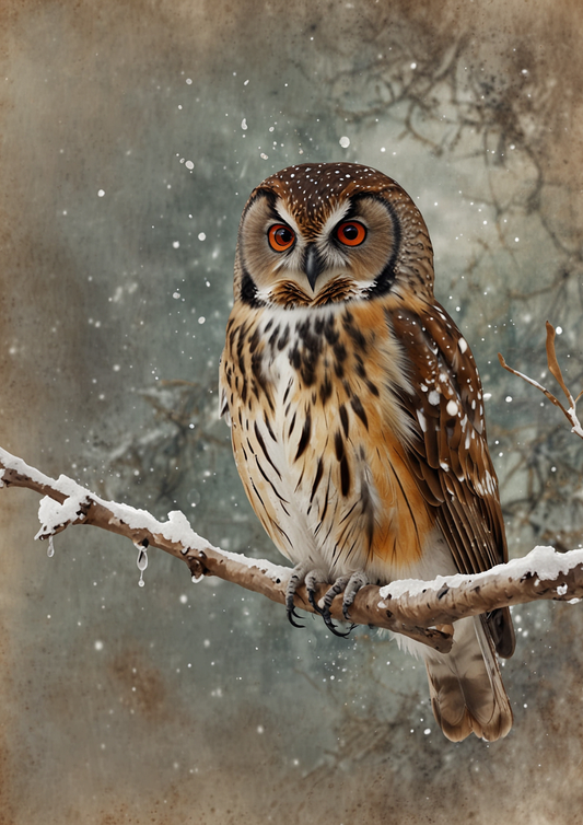 Rice Paper For Decoupage Eagle Owl Background For Journaling Full Cat. No. 5351