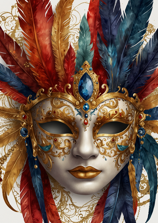 Rice Paper For Decoupage Venetian Carnival Masks Background For Journaling Full Cat. No. 5355