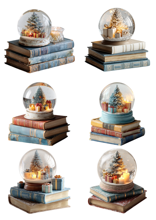 Rice Paper For Decoupage Snow Globes On Books Collage Cat. No. 5367