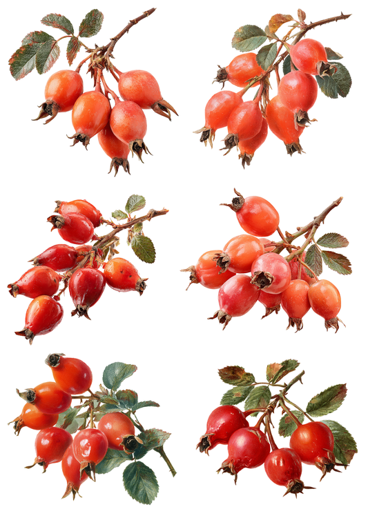 Rice Paper for Decoupage Wild Rose Fruit Collage Cat. No. 5380