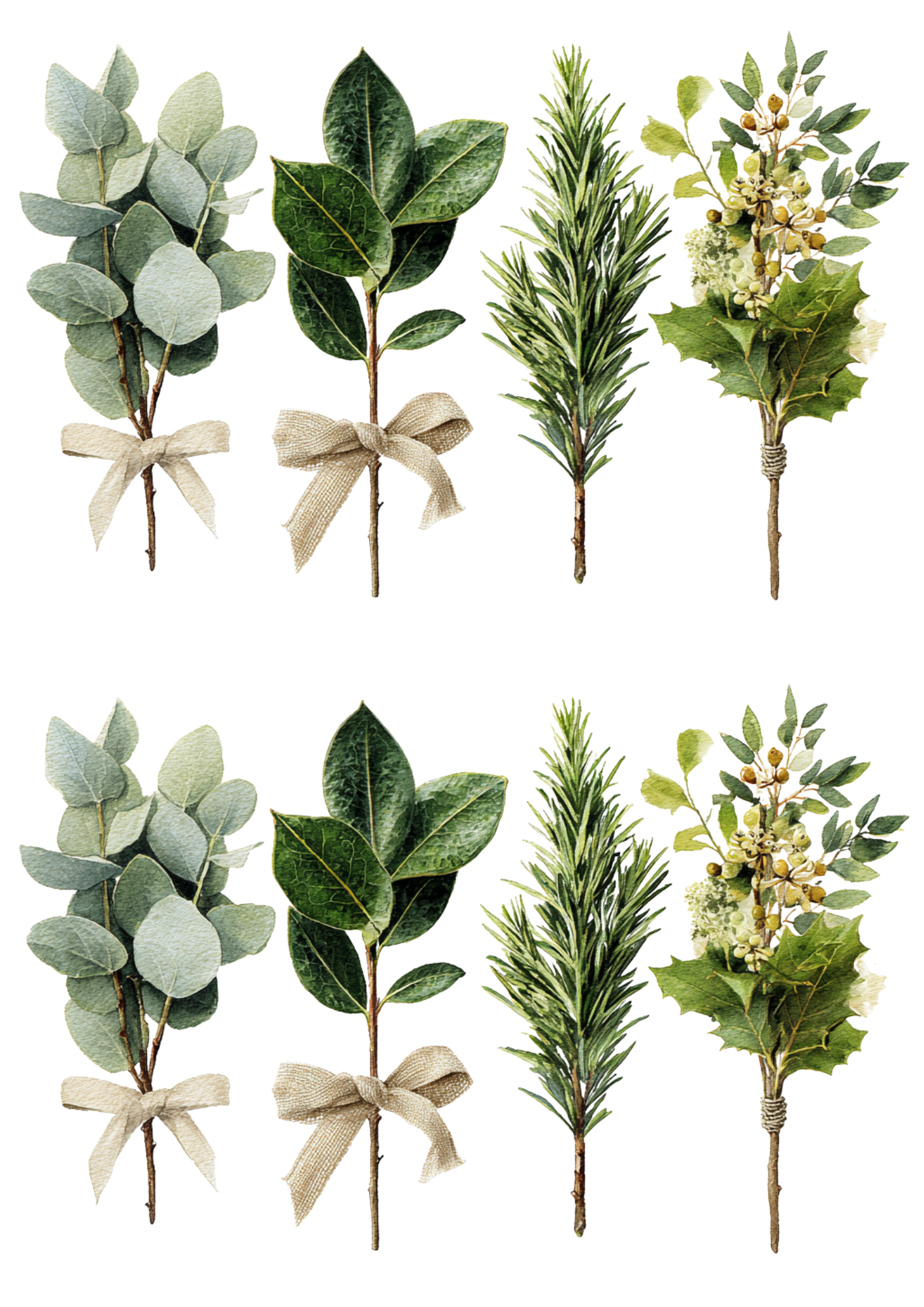 Rice Paper For Decoupage Christmas Greenery Collage Cat. No. 5402