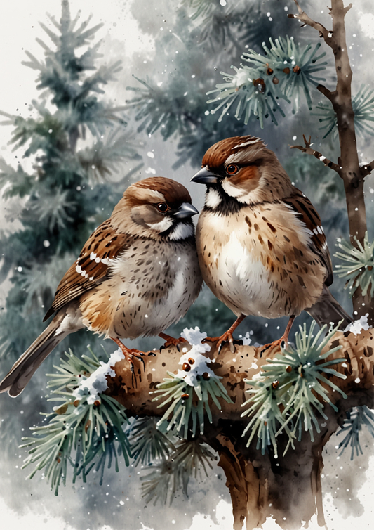 Rice Paper For Decoupage Sparrows Full Cat. No. 5443