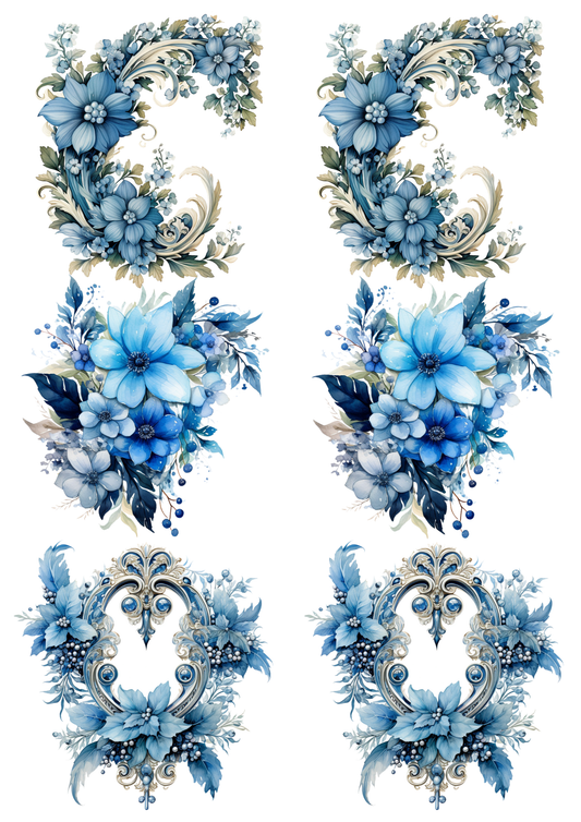 Reispapier für Decoupage, Blumenhintergrund, vollständig, Kat. Nr. 4809