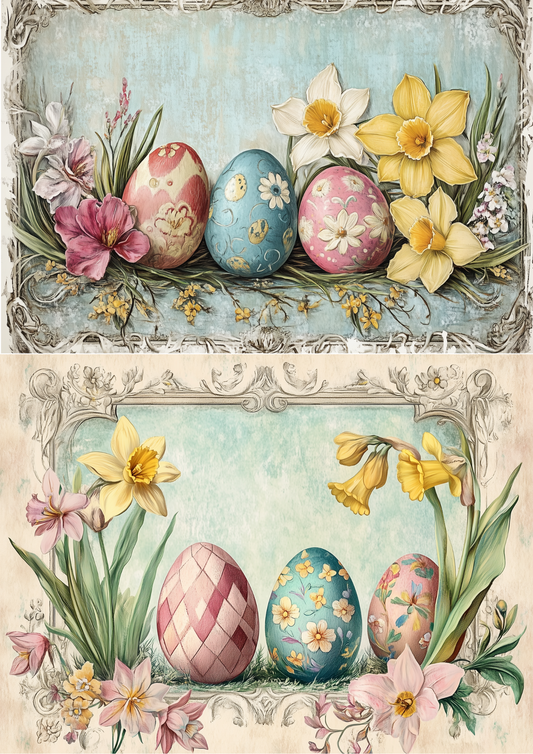 Rice Paper For Decoupage Easter Eggs Collage Cat. No. 5524