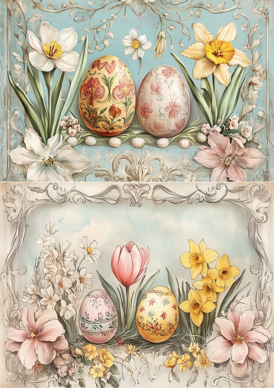 Rice Paper For Decoupage Easter Eggs Collage Cat. No. 5526