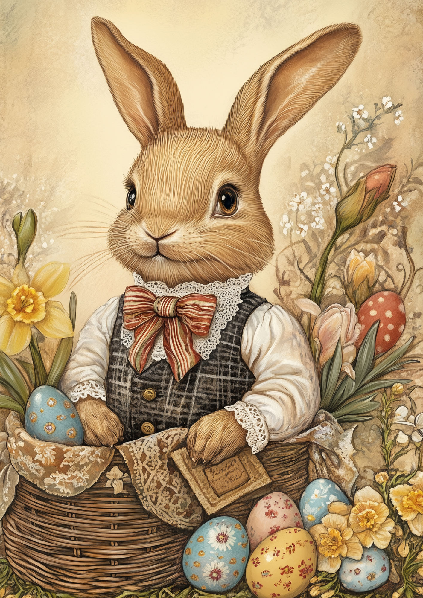 Rice Paper for Decoupage Easter Bunny and Eggs Full Cat. No. 5527