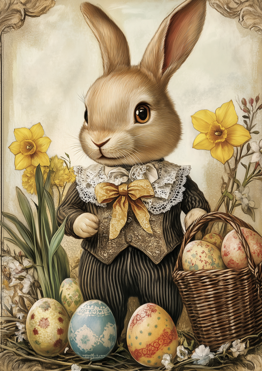 Rice Paper for Decoupage Easter Bunny and Eggs Full Cat. No. 5528