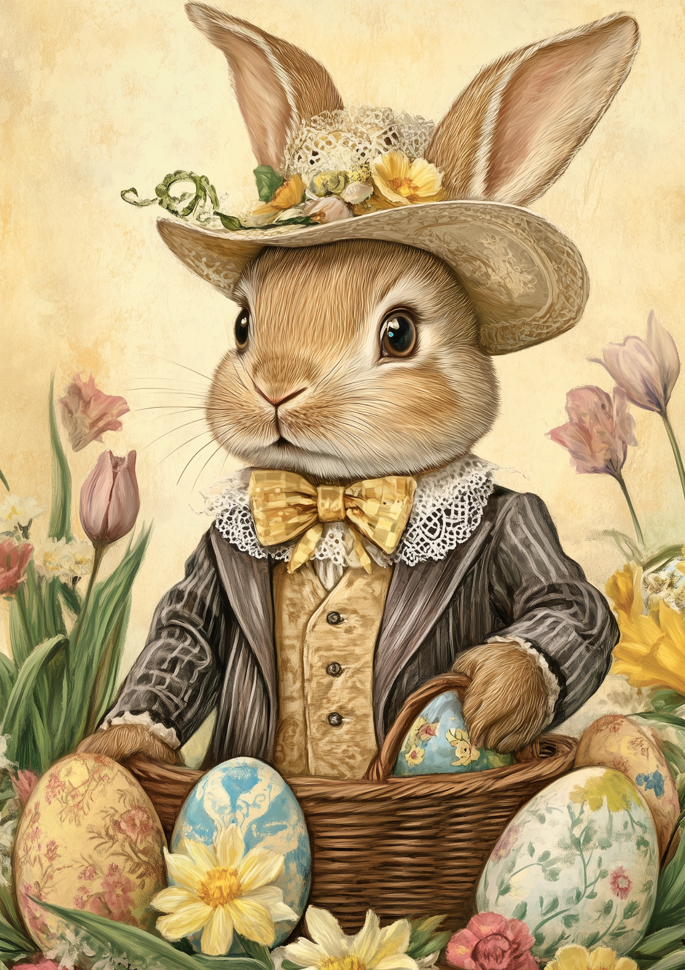 Rice Paper for Decoupage Easter Bunny and Eggs Full Cat. No. 5529