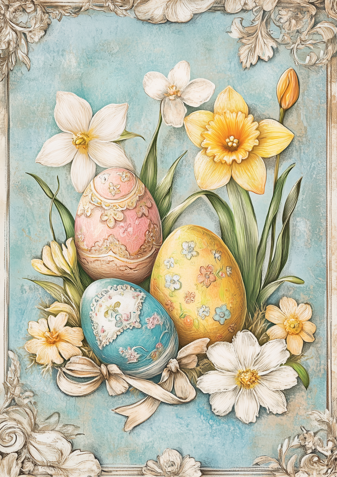 Reispapier für Decoupage, Blumenhintergrund, vollständig, Kat. Nr. 4809