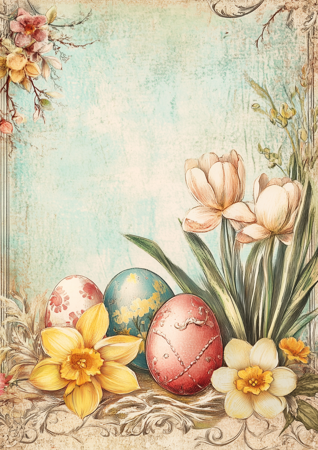 Reispapier für Decoupage, Blumenhintergrund, vollständig, Kat. Nr. 4809