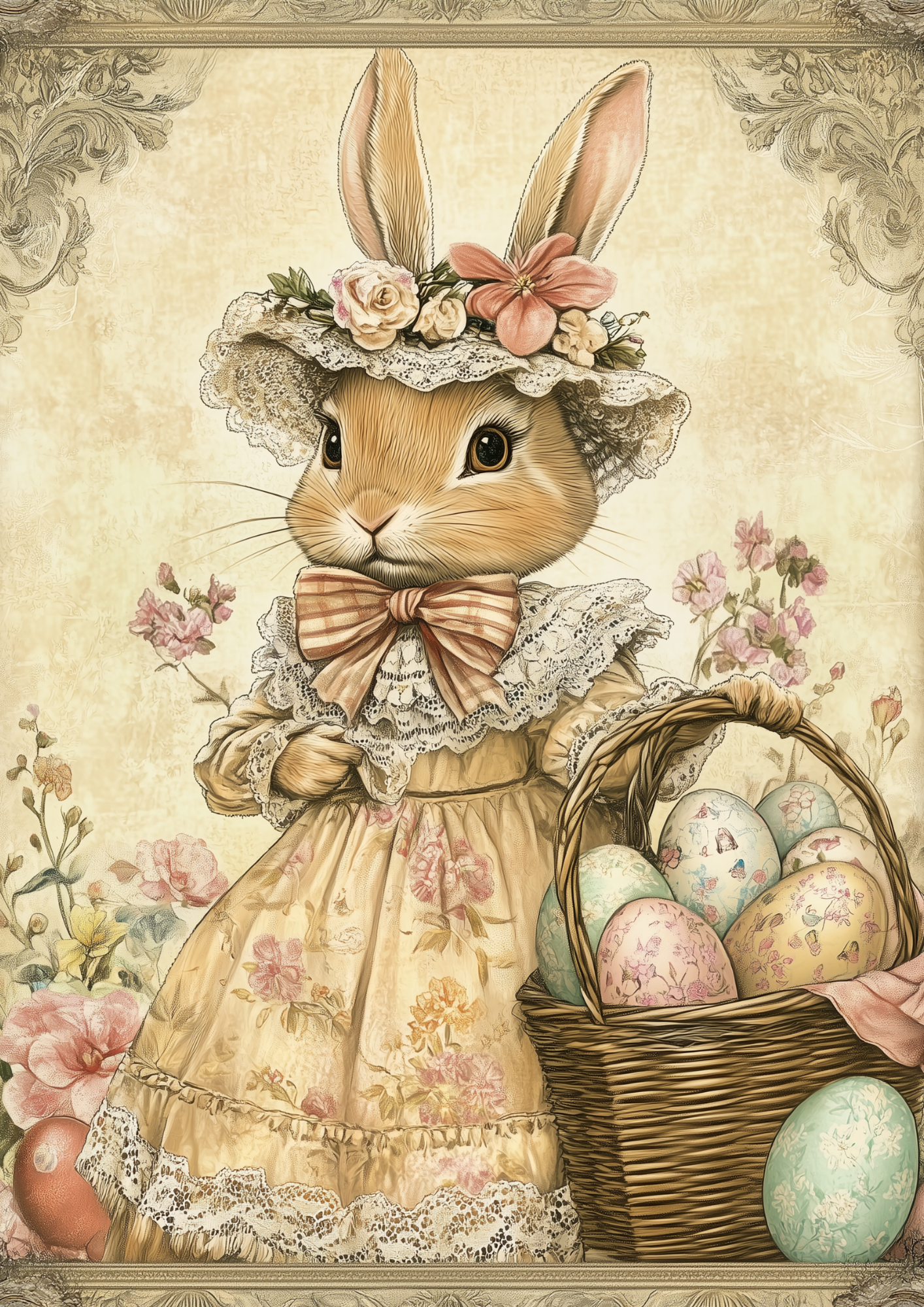 Rice Paper for Decoupage Easter Bunny and Eggs Full Cat. No. 5547