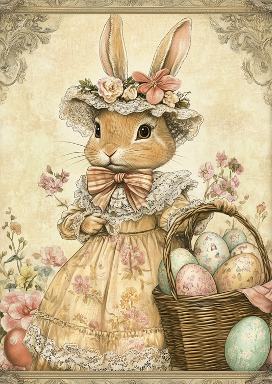 Rice Paper for Decoupage Easter Bunny and Eggs Full Cat. No. 5547