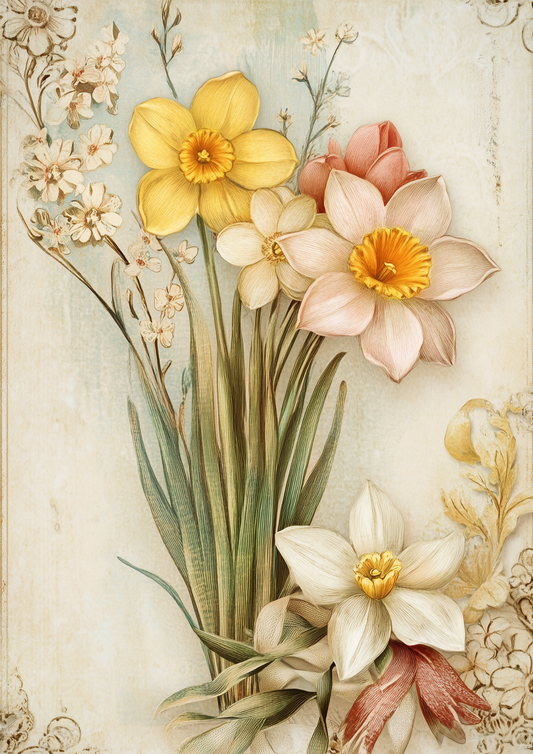 Rice Paper For Decoupage Daffodils Full Cat. No. 5550