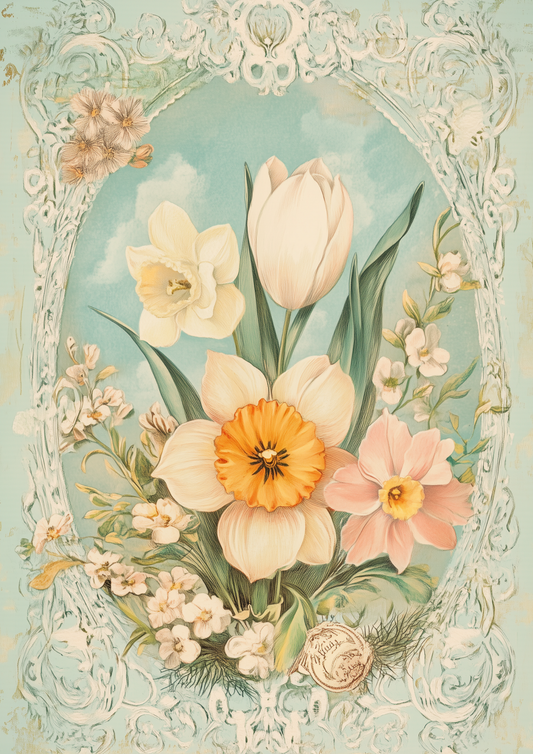 Rice Paper For Decoupage Daffodils Full Cat. No. 5551