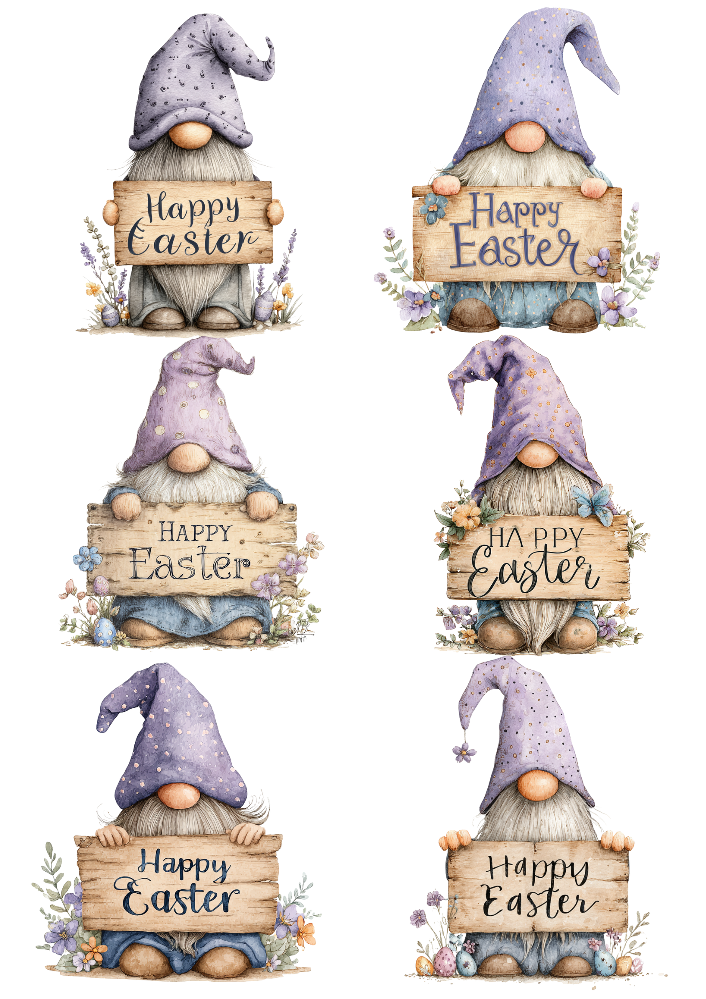 Rice Paper For Decoupage Easter Elves Collage Cat. No. 5645