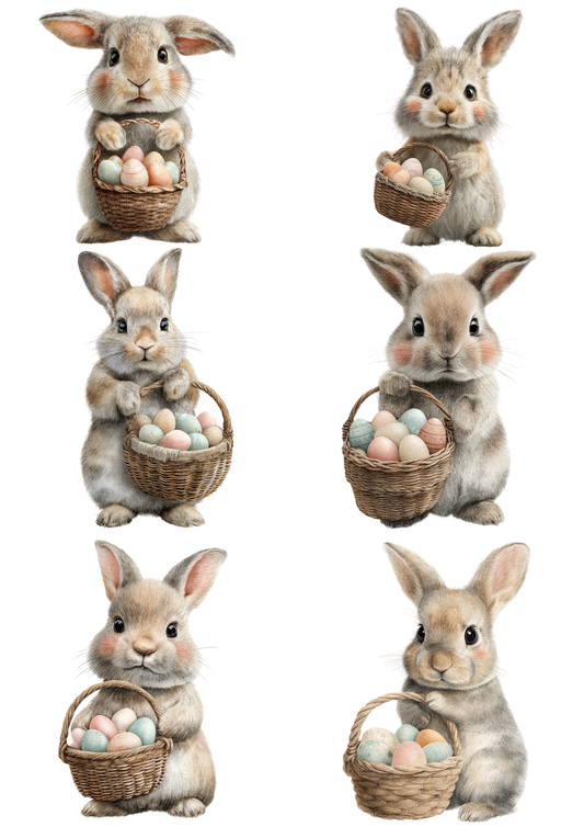 Rice Paper for Decoupage Easter Bunny Collage Cat. No. 5671