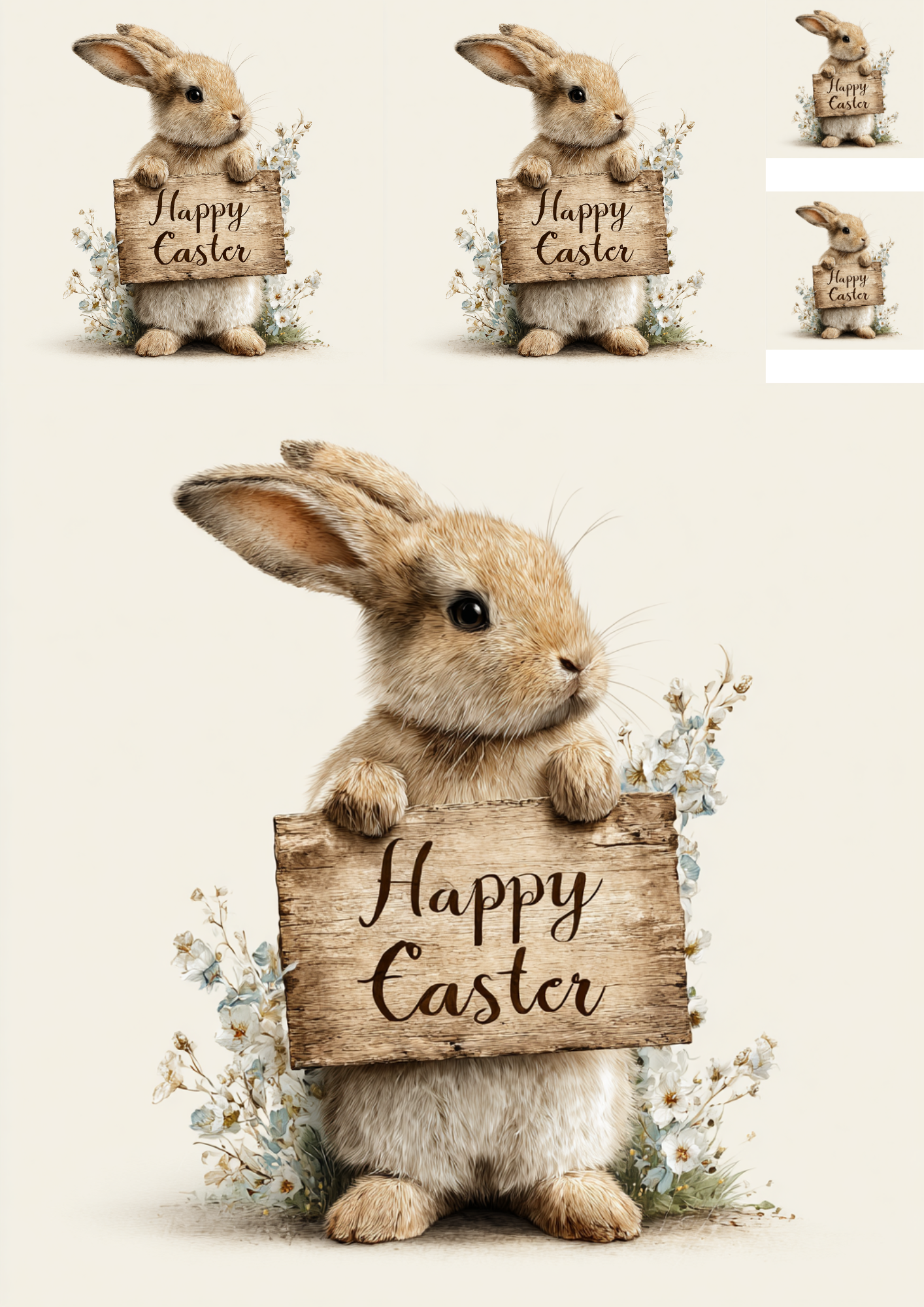 Rice Paper for Decoupage Easter Bunny Collage Cat. No. 5672