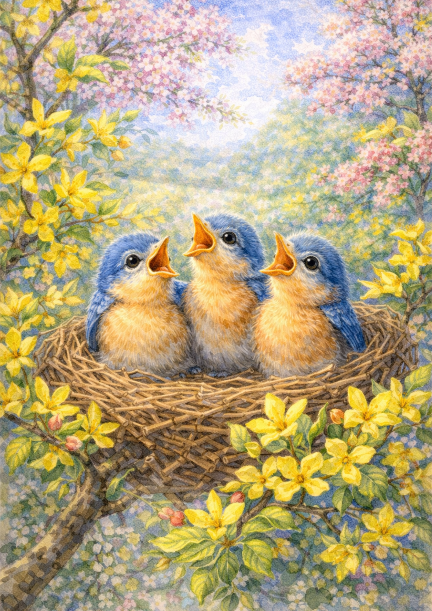 Rice Paper For Decoupage Chicks In A Nest Full Cat. No. 5702