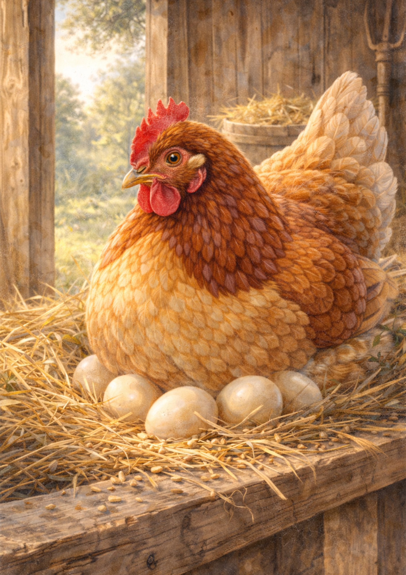 Rice Paper For Decoupage Hen Hatching Eggs Full of Cat. No. 5719