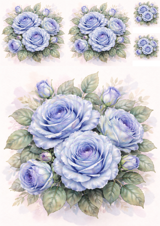 Rice Paper for Decoupage Roses Collage Cat. No. 5746