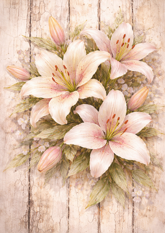 Rice Paper For Decoupage Lilies Full Cat. No. 5755