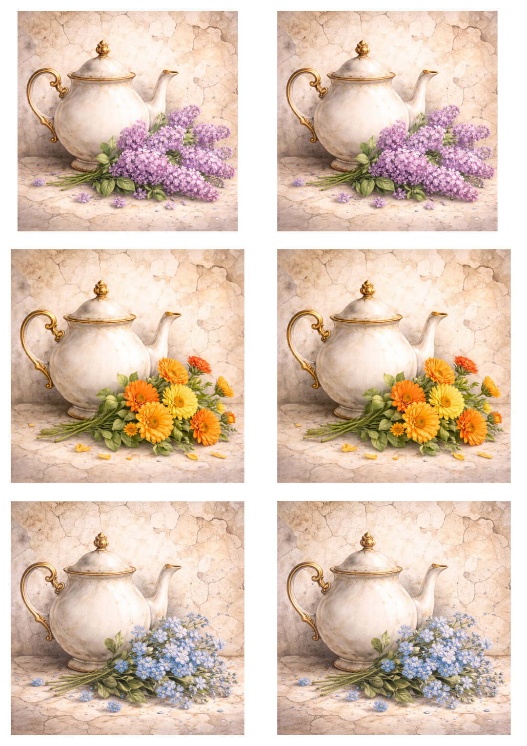 Reispapier für Decoupage, Blumenhintergrund, vollständig, Kat. Nr. 4809