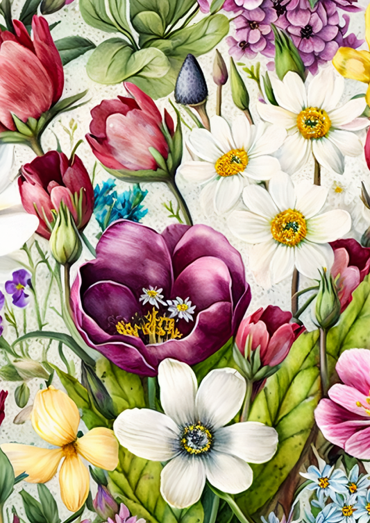 Rice Paper For Decoupage Floral Journaling Background Full Cat. No. 5769
