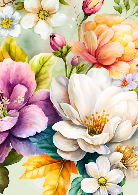 Rice Paper For Decoupage Floral Journaling Background Full Cat. No. 5771