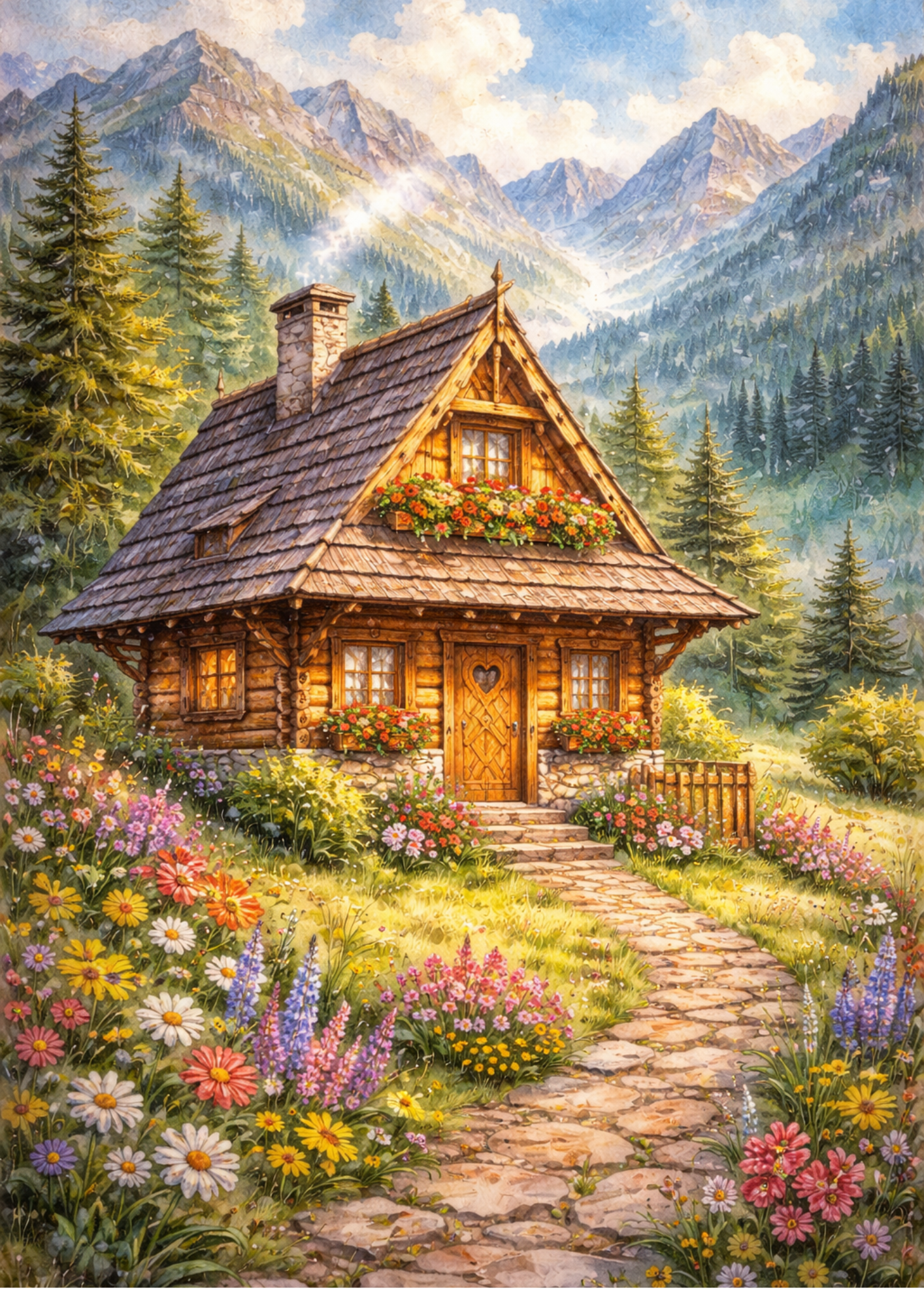 Rice Paper for Decoupage Cottage in the Mountains Full Cat. No. 5786