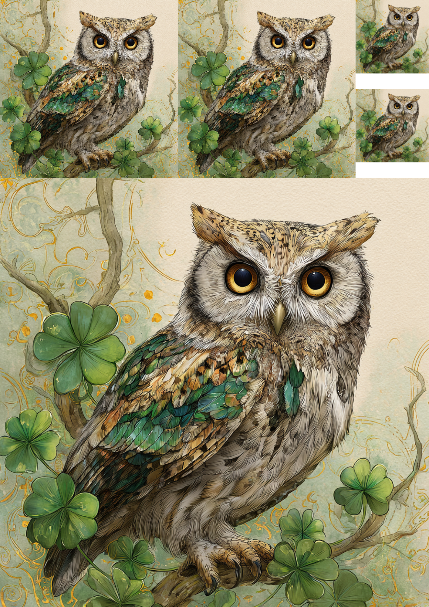 Rice Paper For Decoupage Owl Collage Cat. No. 8318