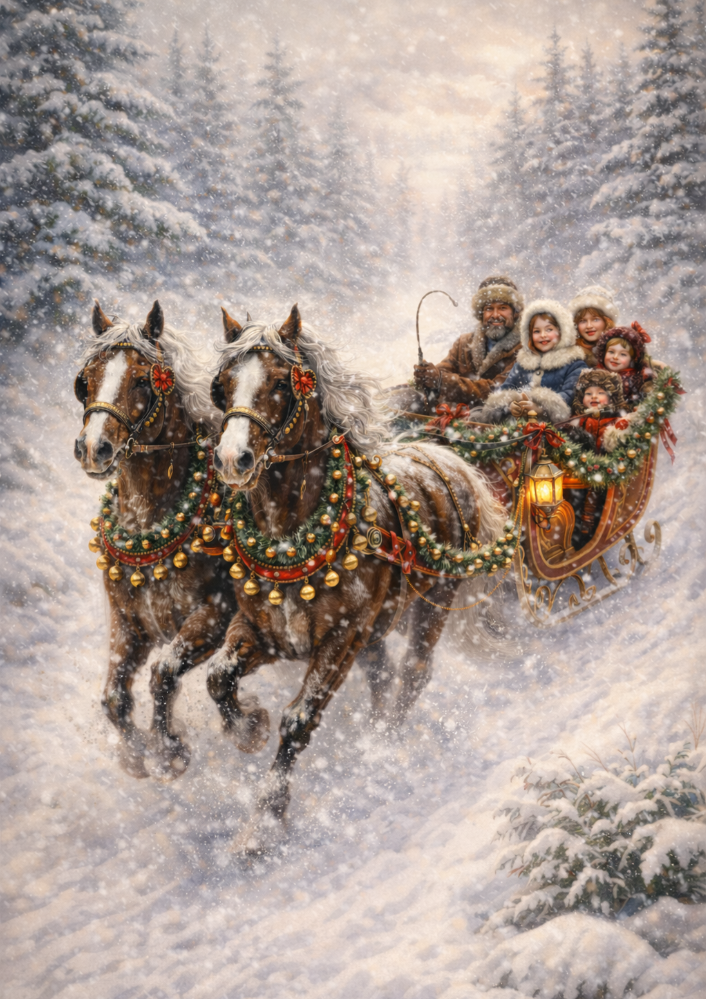 Rice Paper For Decoupage Christmas Sleigh Ride Full Cat. No. 8359