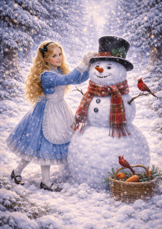 Rice Paper For Decoupage Alice in Wonderland Makes a Snowman Full Cat. No. 8367